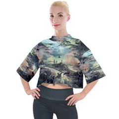 Psychedelic Art Mock Neck T-shirt by Bedest