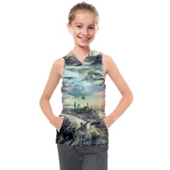 Psychedelic Art Kids  Sleeveless Hoodie by Bedest