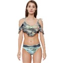 Psychedelic Art Ruffle Edge Tie Up Bikini Set	 View1