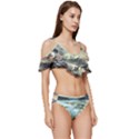 Psychedelic Art Ruffle Edge Tie Up Bikini Set	 View3