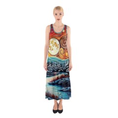 Winter Wonderland Landscape Nature Sleeveless Maxi Dress by Bedest