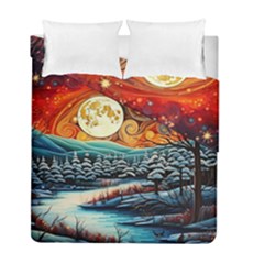 Winter Wonderland Landscape Nature Duvet Cover Double Side (full/ Double Size) by Bedest