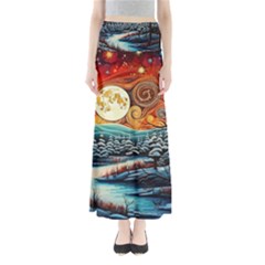 Winter Wonderland Landscape Nature Full Length Maxi Skirt by Bedest