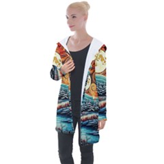 Winter Wonderland Landscape Nature Longline Hooded Cardigan