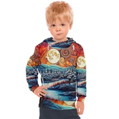 Winter Wonderland Landscape Nature Kids  Hooded Pullover by Bedest