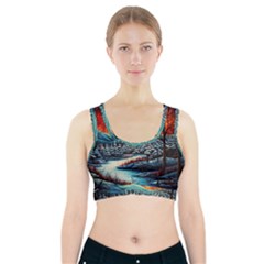 Winter Wonderland Landscape Nature Sports Bra With Pocket by Bedest