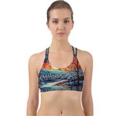 Winter Wonderland Landscape Nature Back Web Sports Bra by Bedest