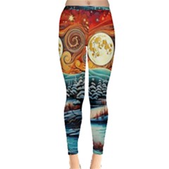 Winter Wonderland Landscape Nature Inside Out Leggings by Bedest