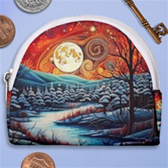 Winter Wonderland Landscape Nature Horseshoe Style Canvas Pouch by Bedest