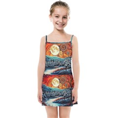 Winter Wonderland Landscape Nature Kids  Summer Sun Dress by Bedest