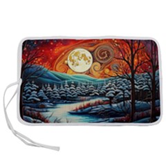 Winter Wonderland Landscape Nature Pen Storage Case (l)