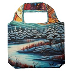 Winter Wonderland Landscape Nature Premium Foldable Grocery Recycle Bag by Bedest