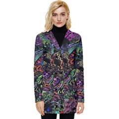 Psychodelic Absract Button Up Hooded Coat  by Bedest