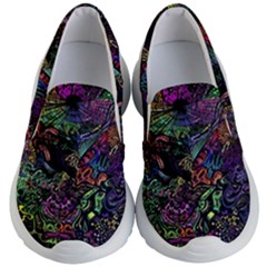 Psychodelic Absract Kids Lightweight Slip Ons by Bedest