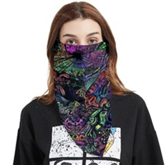 Psychodelic Absract Face Covering Bandana (triangle) by Bedest