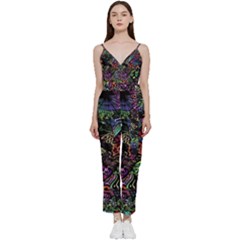 Psychodelic Absract V-neck Camisole Jumpsuit by Bedest