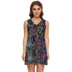 Psychodelic Absract Tiered Sleeveless Mini Dress by Bedest