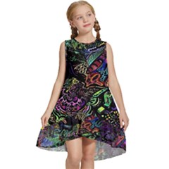 Psychodelic Absract Kids  Frill Swing Dress by Bedest