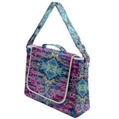 Magenta On Cobalt Arabesque Box Up Messenger Bag by kaleidomarblingart