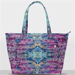 Magenta On Cobalt Arabesque Back Pocket Shoulder Bag  by kaleidomarblingart