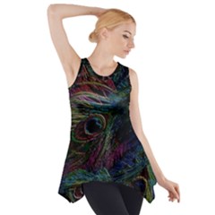 Peacock Feather Paradise Side Drop Tank Tunic by Cendanart