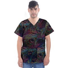 Star Galaxy Chrismas Xmas Ugly Men s V-neck Scrub Top