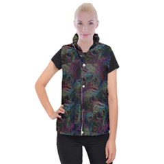 Peacock Feather Paradise Women s Button Up Vest by Cendanart