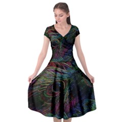 Star Galaxy Chrismas Xmas Ugly Cap Sleeve Wrap Front Dress