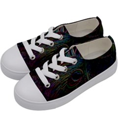 Peacock Feather Paradise Kids  Low Top Canvas Sneakers