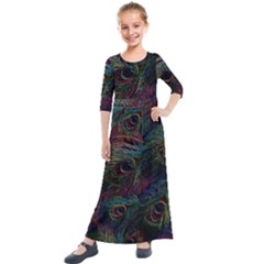 Star Galaxy Chrismas Xmas Ugly Kids  Quarter Sleeve Maxi Dress by Cendanart