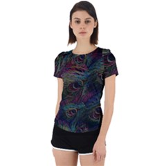 Peacock Feather Paradise Back Cut Out Sport T-shirt by Cendanart