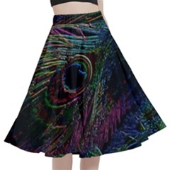 Star Galaxy Chrismas Xmas Ugly A-line Full Circle Midi Skirt With Pocket