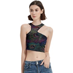 Peacock Feather Paradise Cut Out Top by Cendanart