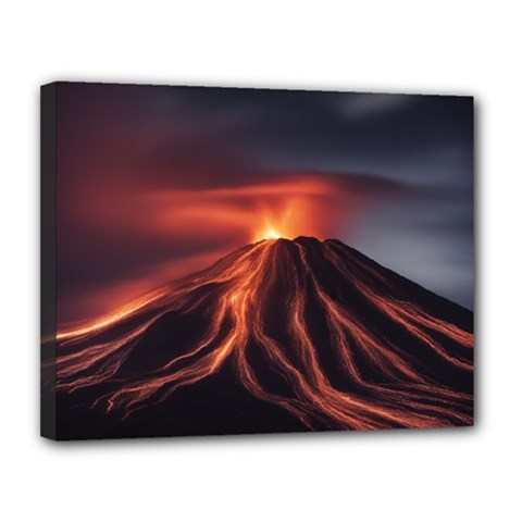 Volcanic Eruption Canvas 14  X 11  (stretched) by Proyonanggan