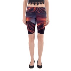 Volcanic Eruption Yoga Cropped Leggings by Proyonanggan