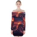 Volcanic Eruption Long Sleeve Off Shoulder Dress View1