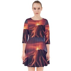 Volcanic Eruption Smock Dress by Proyonanggan