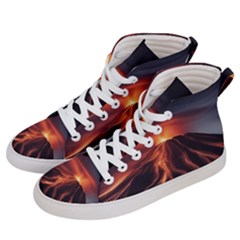 Volcanic Eruption Women s Hi-top Skate Sneakers by Proyonanggan