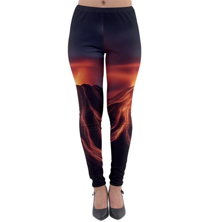 Volcanic Eruption Lightweight Velour Leggings