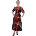 Volcanic Eruption Shoulder Straps Boho Maxi Dress  View1