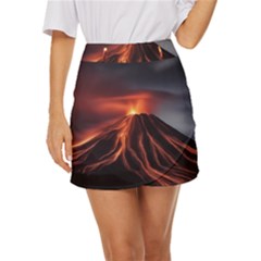 Volcanic Eruption Mini Front Wrap Skirt by Proyonanggan