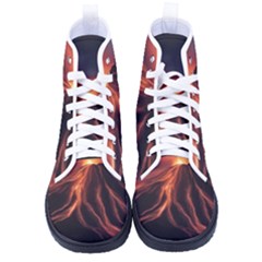 Volcanic Eruption Women s High-top Canvas Sneakers by Proyonanggan