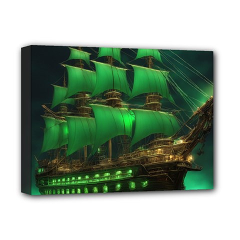 Ship Sailing Deluxe Canvas 16  X 12  (stretched)  by Proyonanggan