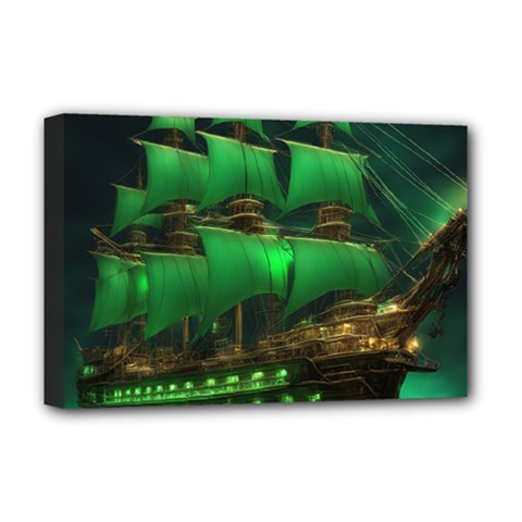 Ship Sailing Deluxe Canvas 18  X 12  (stretched) by Proyonanggan