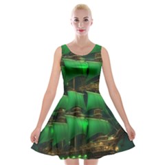 Ship Sailing Velvet Skater Dress by Proyonanggan