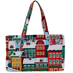 Christmas Background Design House Canvas Work Bag by Proyonanggan