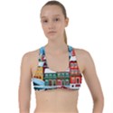 Christmas Background Design House Criss Cross Racerback Sports Bra View1