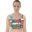 Christmas Background Design House Velvet Racer Back Crop Top View1