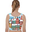 Christmas Background Design House Velvet Racer Back Crop Top View2