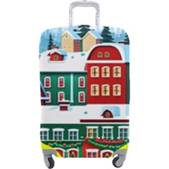 Christmas Background Design House Luggage Cover (large) by Proyonanggan